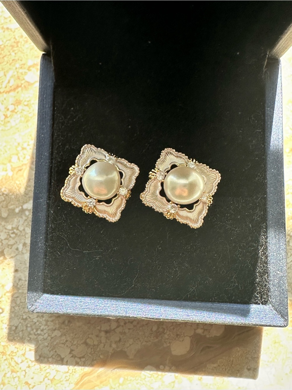 Buccellati Inspired Freshwater Pearl Earrings | 14K Gold Plated